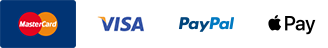 We Accept Visa, Mastercard, PayPal, and Apple Pay